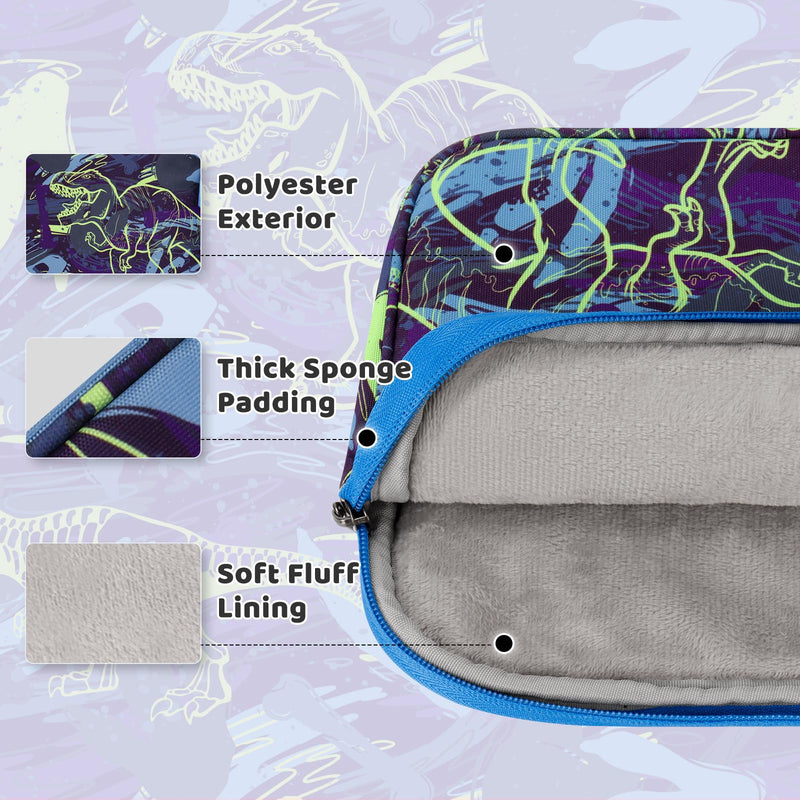 [Australia - AusPower] - Choco Mocha Tablet Bag for Kids（10inch & 12.5inch） 10inch（10.5 x 8.5 x 1.3） Dinosaur-Blue 10inch 