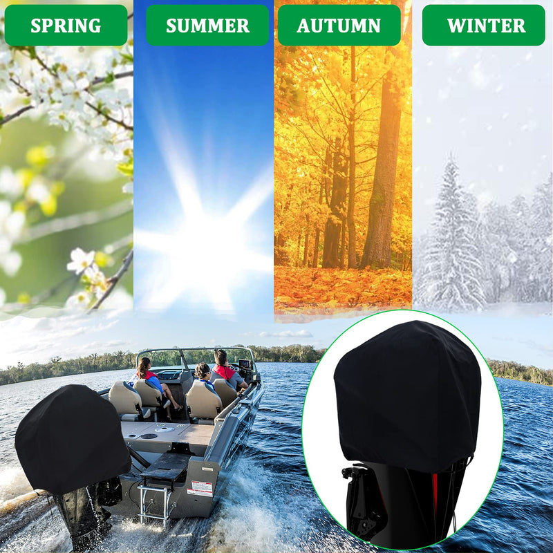 [Australia - AusPower] - DURCOVER Outboard Motor Half Cover, Waterproof Oxford Fabric, Boat Motor Cover Half Outboard Cover, Universal Boat Engine Cover UP-20HP Black Fits UP-20HP 