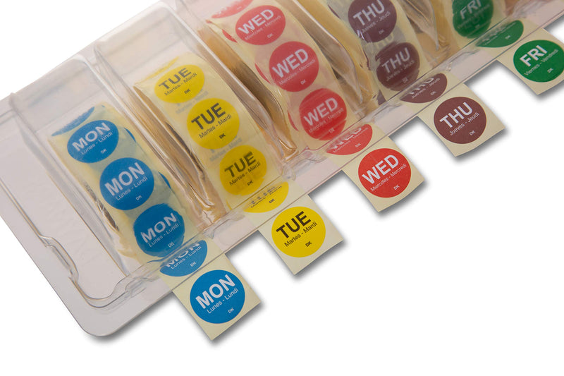 [Australia - AusPower] - DayMark Safety Systems-I132153 Day of The Week 3/4" Circle Permanent Labels, MON-Sun, Label Dispenser Included (7,000 Labels) 