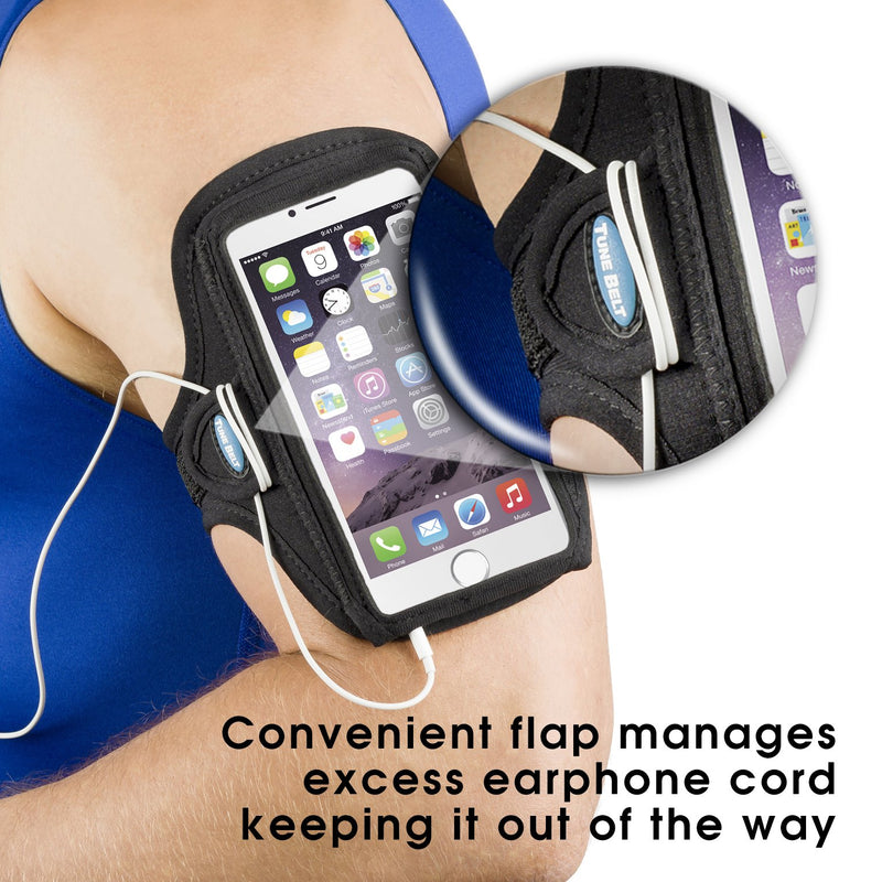 [Australia - AusPower] - Tune Belt AB91 Cell Phone Armband Holder Case for iPhone 13/13 Pro, 12/12 Pro, 11, 11 Pro Max, XS Max, XR, Galaxy S20/S21 Plus & More for Running & Working Out (Black) (Black Plus) Black Plus 