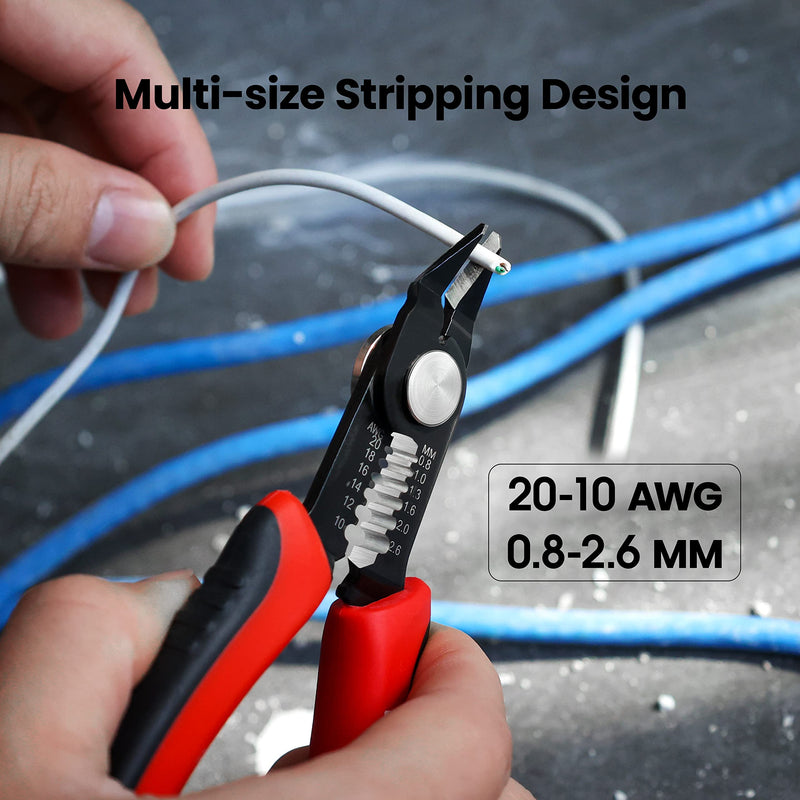 [Australia - AusPower] - KAIWEETS Wire Cutters 5-Inch Flush Pliers with Supplementary Stripping, Cutting Pliers, Handy and Slim Diagonal Cutters, Sharp Snip 