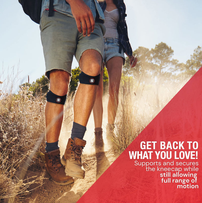 [Australia - AusPower] - Sleeve Stars Patella Strap Osgood Schlatter Brace with 3 Lengths for Kids, Youth, Women & Men, Swedish Brand Knee Pain Tendonitis Strap Patellar Tendon Support for Arthritis, Knee Support Band (Black) 1 Black 