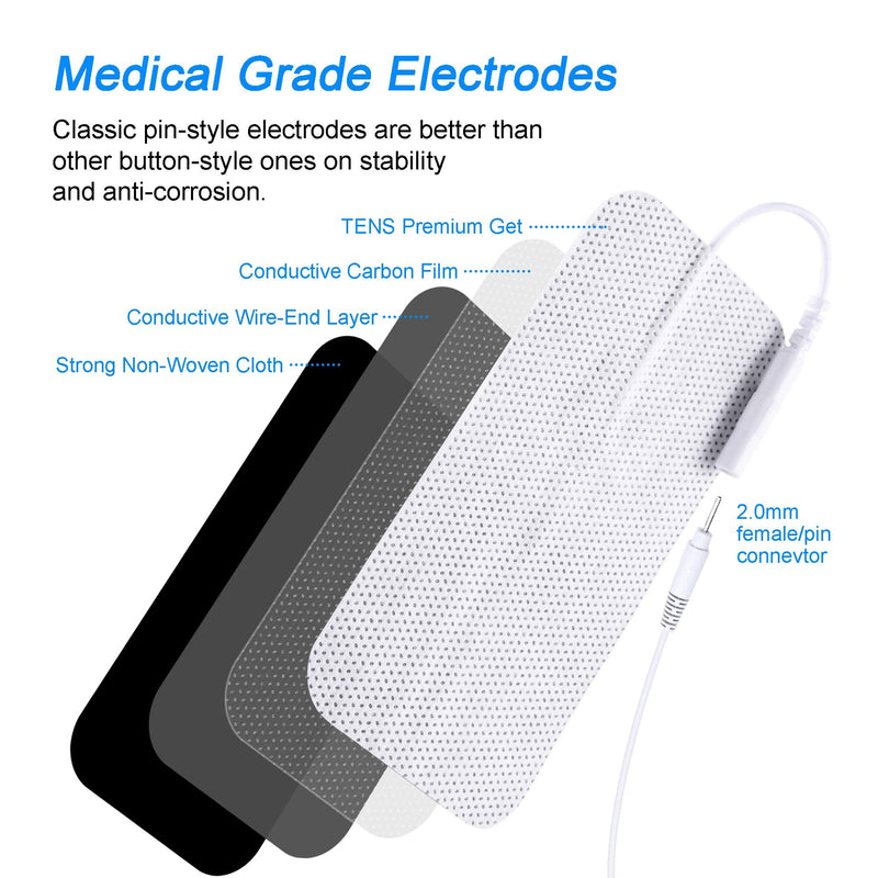 [Australia - AusPower] - LYINIE TENS Unit Pads 2"x4" 24 pcs TENS Electrodes 