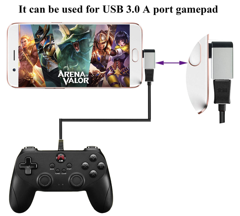 [Australia - AusPower] - AAOTOKK Right Angle USB C to USB 3.0 Adapter 90 Degree Type C Male to USB A 3.0 Female Converter,On The Go(OTG) for Smartphone,Laptops,Mouse Keyboards,More USB and Type-C Devices (2 Pack-Silver M/F) silver M/F 