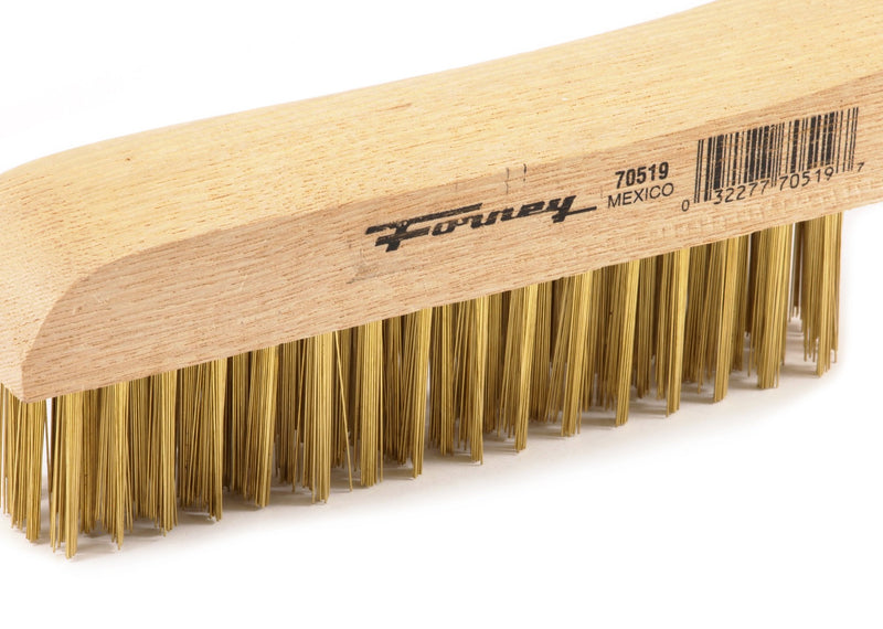[Australia - AusPower] - Forney 70519 Wire Scratch Brush, Brass with Wood Shoe Handle, 10-1/4-Inch-by-.012-Inch 