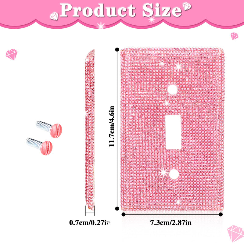 [Australia - AusPower] - Pink Light Switch Cover Pink Shiny Wall Plate Cover Rhinestones Outlet Covers Decorative Bling Switch Cover Rhinestone Light Switch Cover Shiny Single Light Switch Decorative Cover 