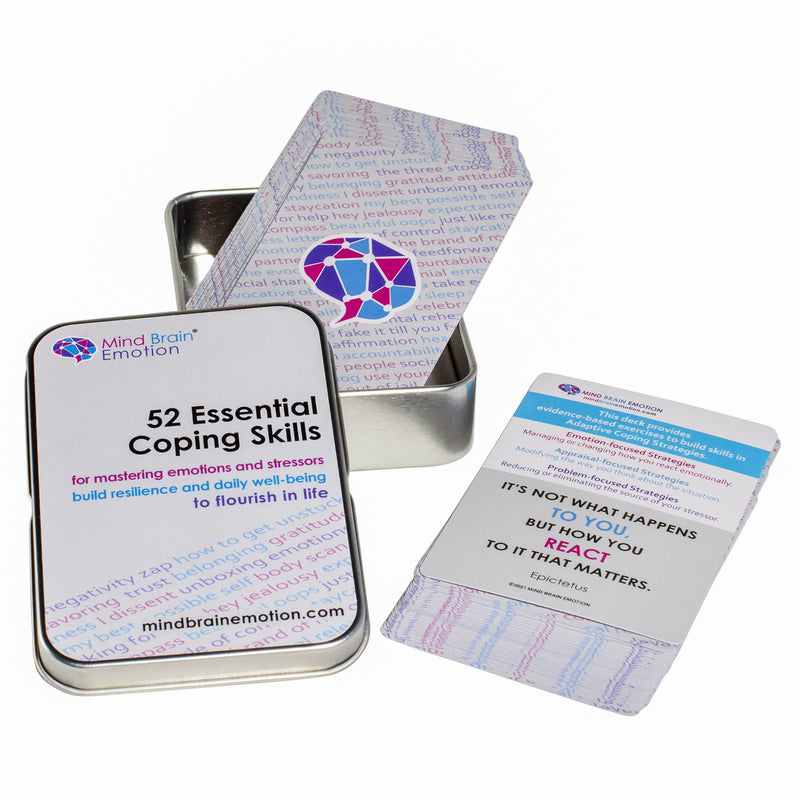 [Australia - AusPower] - 52 Essential Coping Skills Cards - Exercises for Stress Management, Anxiety Relief - Build Emotional Agility, Resilience, Confidence - Self Care Therapy Games for Teens, Adults - by Harvard Educator Stress Relief 