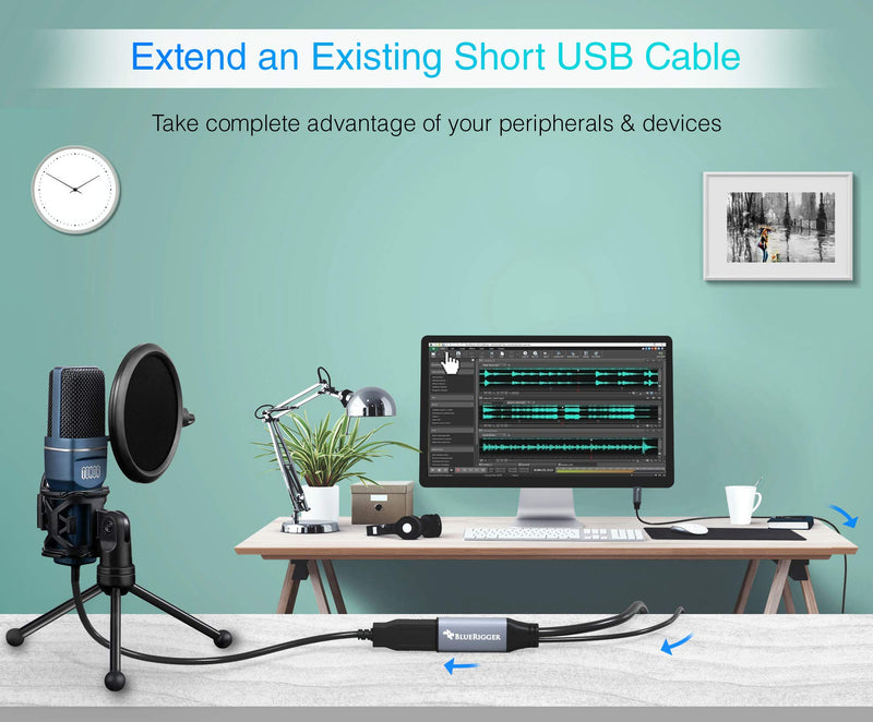 [Australia - AusPower] - BlueRigger USB 3.0 Extension Cable (32FT - 10M, Active, 5 Gbps, Type A Male to Female Adapter Cord) Long USB Repeater Extender for VR Headset, Printer, Hard Drive, Flash Drive, Keyboard, Mouse, Xbox USB 3.0 - 32FT 
