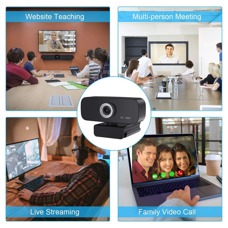 [Australia - AusPower] - 1080P Webcam with Microphone, Streaming Webcam Camera USB Plug and Play Compatible with Desktop Laptop MacBook for Video Calling Recording Conferencing Webcams 