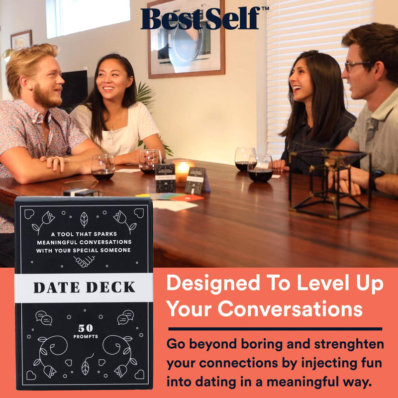 [Australia - AusPower] - Date Deck by BestSelf Co. — Exciting, Engaging, and Though-Provoking Conversation Prompts Perfect for Unlocking Connection, Intimacy and Meaningful Discussion — 50 Cards 