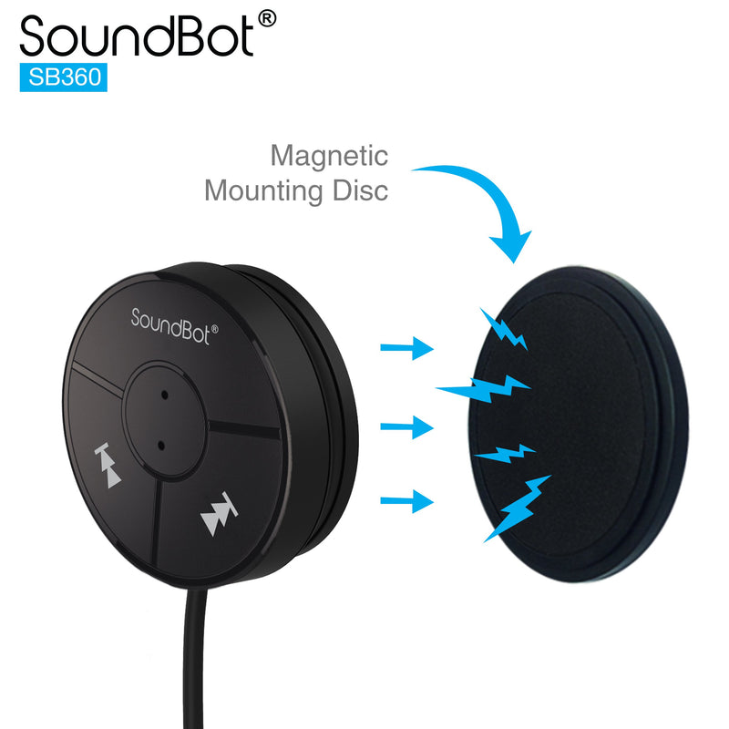 [Australia - AusPower] - SoundBot SB360 Bluetooth 4.0 Car Kit Hands-Free Wireless Talking & Music Streaming Dongle w/ 10W Dual Port 2.1A USB Charger + Magnetic Mounts + Built-in 3.5mm Aux Cable … 