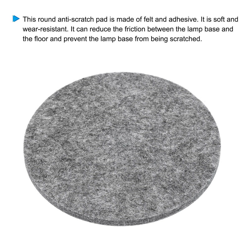 [Australia - AusPower] - PATIKIL 4.7" Diameter Adhesive Non-Slip Backed Felt, 2 Pcs 5mm Thickness Round Lamp Base Anti-Slip Mat Anti-Scratch Pad for Lamp Bases, Gray 4.7" Grey 