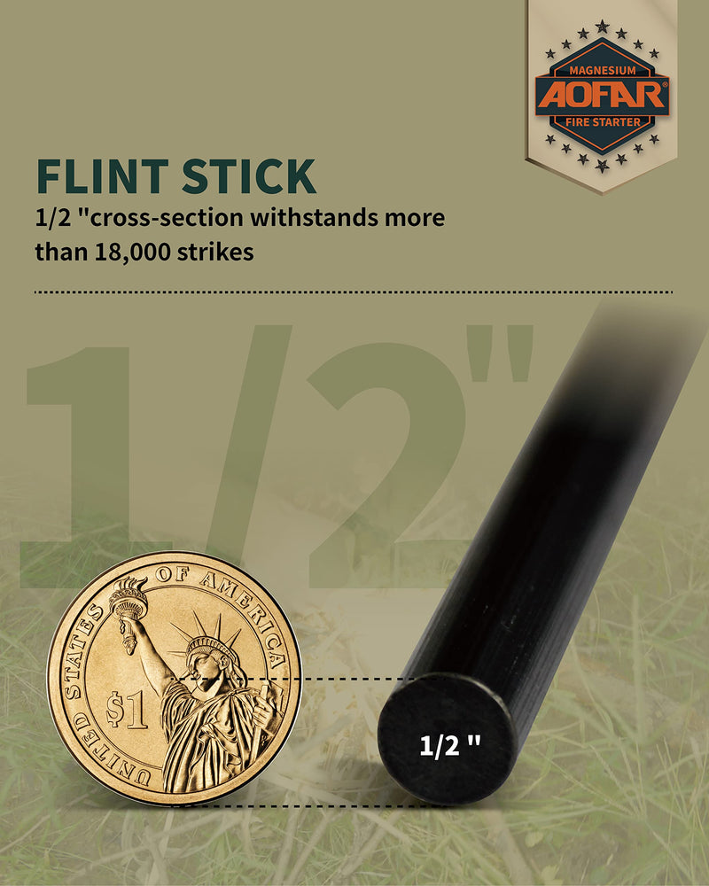[Australia - AusPower] - AOFAR Fire Starter AF-381/AF-376 Fire Steel with Paracord and Whistle for Camping, Hiking, Hunting, Backpacking, Boating, Emergency Rescue 