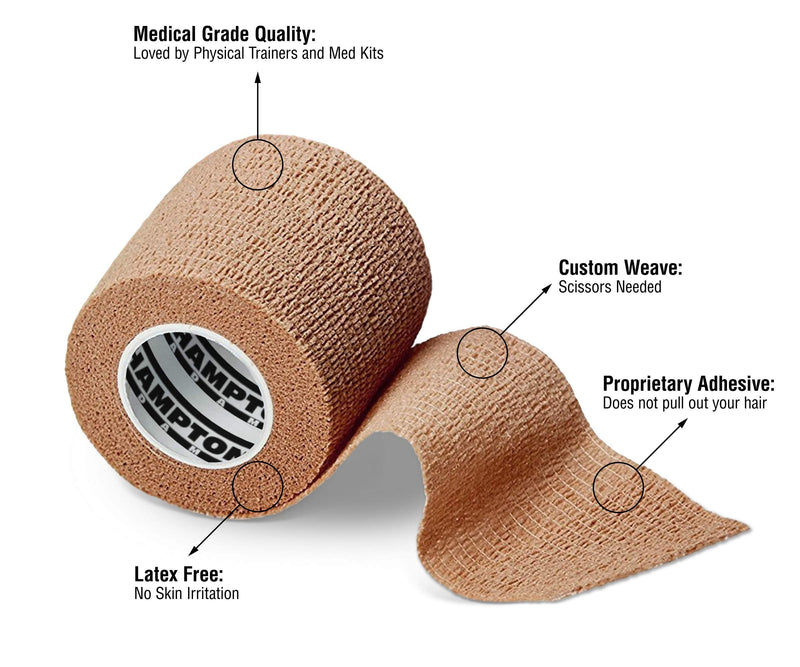 [Australia - AusPower] - (14-Pack) 2” x 15 FT | Self Adhesive Non Woven Bandage Wrap – Breathable Self Adherent Wrap for Pets - Athletic Elastic Cohesive Bandage for Sports Injury: Ankle, Knee & Wrist Sprains (Rainbow) 