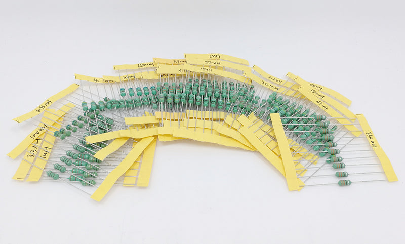 [Australia - AusPower] - 200 pcs Inductor Large Assortment 20 Values 1uH to 4.7mH 1/2w 0.5w 