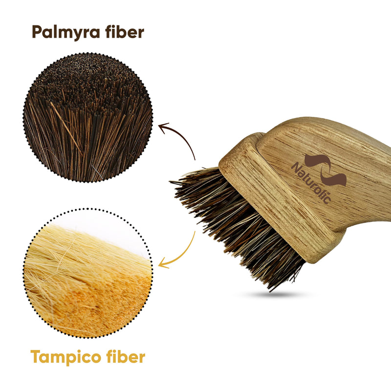 [Australia - AusPower] - Naturolic All-Natural Grout Brush Set | Palmyra and Tampico Bristles | Multi-Surface Deep Cleaner for Grout, Tile, Shower, Bathtub, Countertop | Eco Friendly Cleaning Products | Pack of 2 