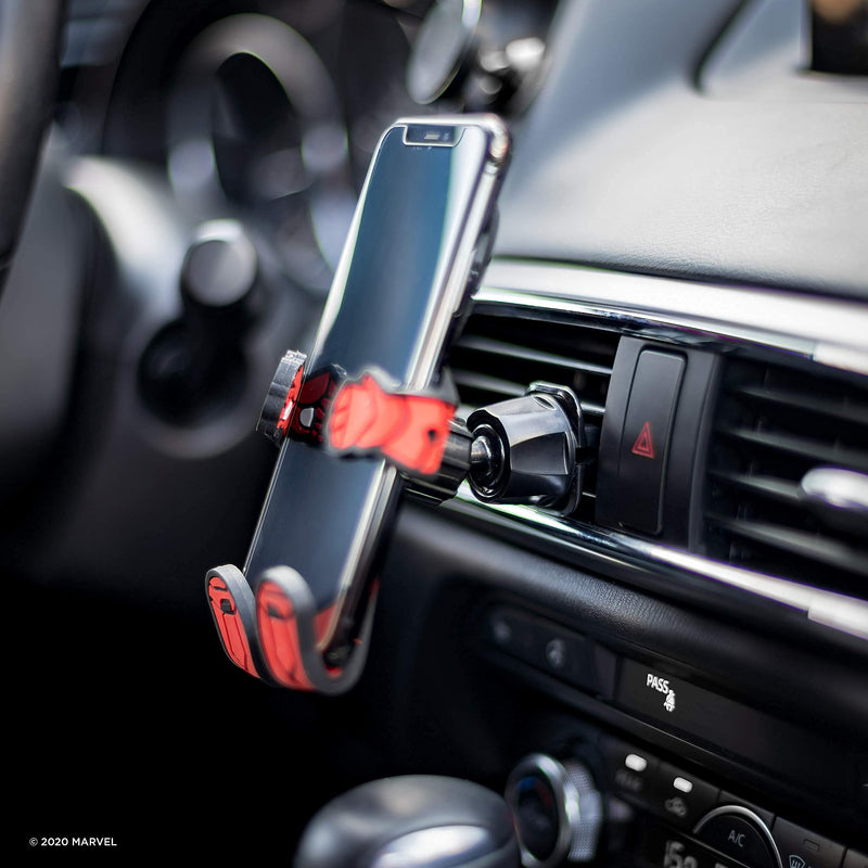 [Australia - AusPower] - Iron Man Hug Buddy Air Vent Car Phone Holder, Adjustable, Universal Fit, Cell Phone Mount Compatible with iPhone, Samsung Galaxy, LG, Google, Pixel, Moto, Black and Other Smartphones 