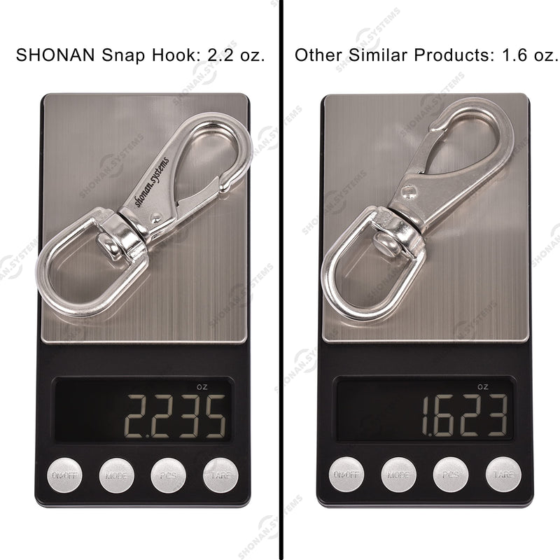 [Australia - AusPower] - SHONAN Stainless Steel Swivel Eye Snap Hook- 4-Pack 3.5 Inch Flag Pole Clips, Scuba Diving Clips Spring Hooks for Dog leashes, Keychains, Boat Anchor Ropes, Bird Feeders, Pet Chains 