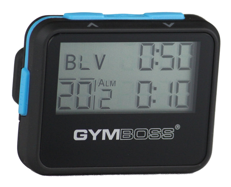 [Australia - AusPower] - Gymboss Interval Timer and Stopwatch and Watchstrap - Bundle Black W/ Blue Buttons One Size Fits All 