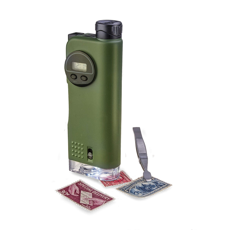 [Australia - AusPower] - Carson X-Scope Kids 7 Function Multi Purpose Optical Pocket Tool with 30x Microscope, 8x Telescope, 9x Fold-Out Magnifier, Flashlight, Signal Whistle, Directional Compass and Digital Clock (CP-11) 