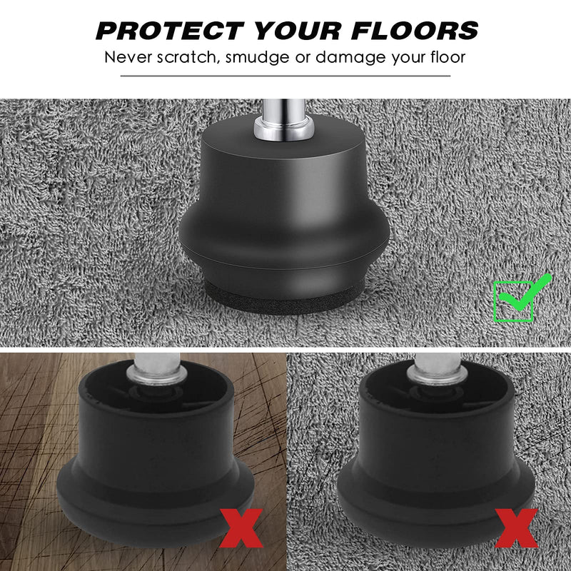 [Australia - AusPower] - Bell Glides Replacement Office Chair or Stool Swivel Caster Wheels to Fixed Stationary Castors, Office Chair Wheels for Carpet - with Separate Self Adhesive Felt Pads/Chair Feet Wheel Stopper 