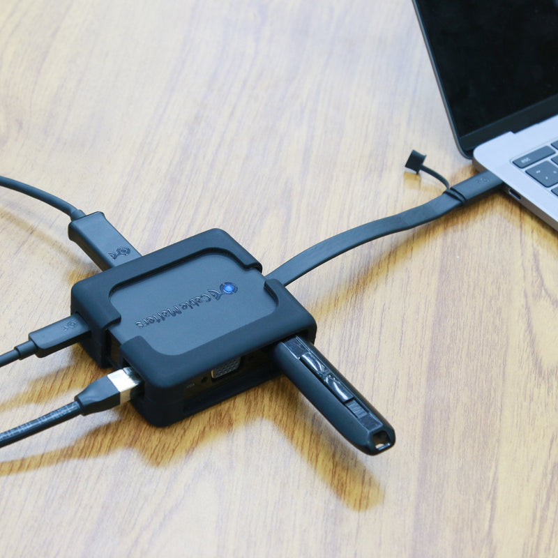 [Australia - AusPower] - Cable Matters USB C Hub with HDMI, DisplayPort, VGA, USB 2.0, Fast Ethernet, 60W Charging - Thunderbolt 4 / USB4 / Thunderbolt 3 Port Compatible with MacBook Pro, Dell XPS, HP Spectre x360 and More 