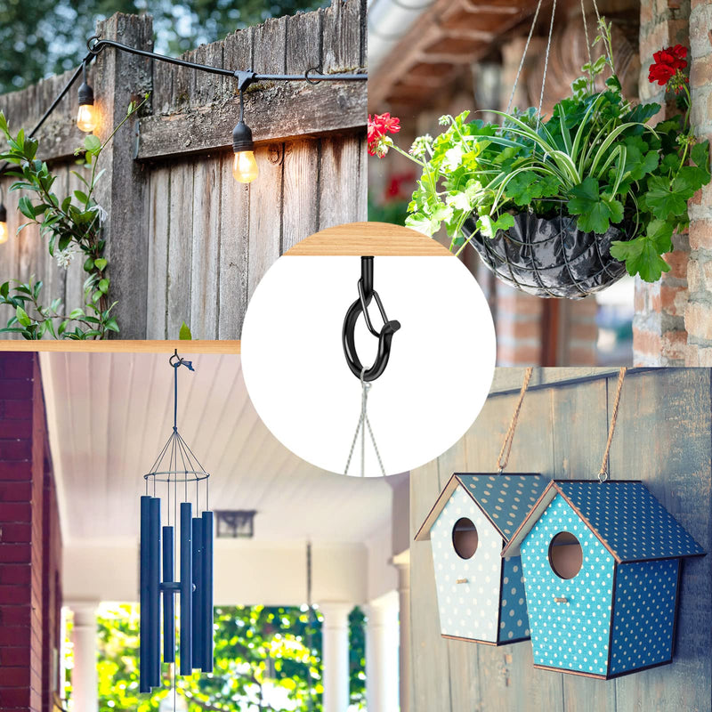 [Australia - AusPower] - 24 PCS Screw-in Hooks for Outdoor String Lights, Q Hangers String Light Hooks Outdoor for Outside, Swivel Hanging Basket Patio Light Hooks with Safe Buckle Screw in Planter Eye Hook for Wall Ceiling 24 pcs 