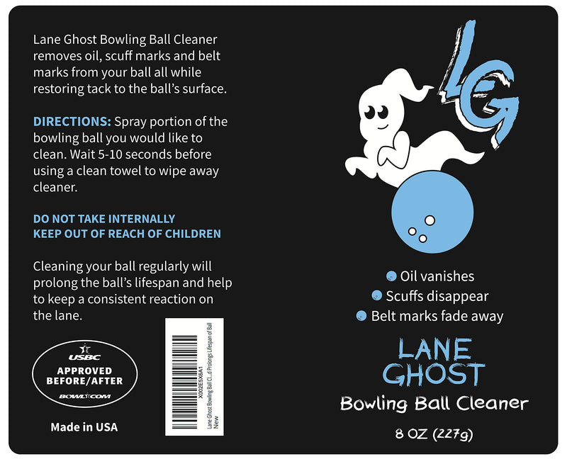 [Australia - AusPower] - Lane Ghost Bowling Ball Cleaner Spray Kit - 2 Pack - USBC Approved - Oil, Scuff, and Belt Mark Cleaner - Restores Tack and Prolongs Lifespan of Ball 