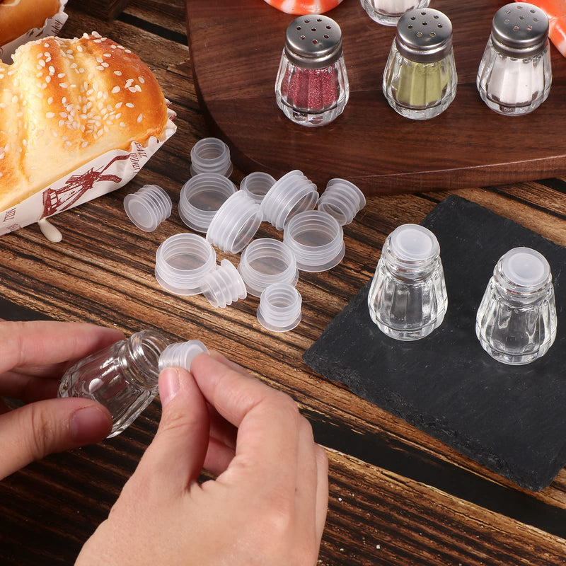 [Australia - AusPower] - 20 Pieces Salt and Pepper Shaker Stoppers (3/4 Inch 1/2 Inch)Plastic Salt Shaker Plug Replacement Clear Replacement Stopper Salt and Pepper Shakers Plugs Round Plastic End Cap for Pots Bottles Pipes 20 3/4 inch and 1/2 inch 