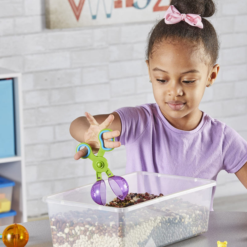 [Australia - AusPower] - Learning Resources Handy Scoopers - 4 Pieces, Ages 3+ Toddler Learning Toys, Fine Motor and Sensory Toys, Sand Box Toys for Toddlers, Kid Tweezers standart 