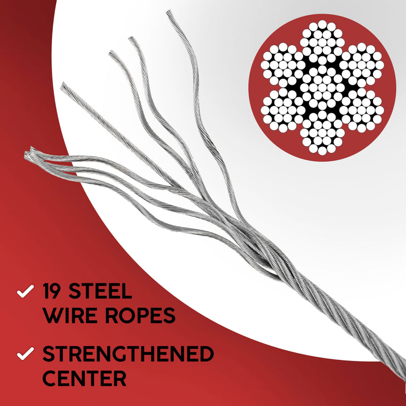 [Australia - AusPower] - Pair Garage Door Cable Torsion Spring Wire 13.5 FT, Replacement Cable Wire, Garage Door Replacement Parts 