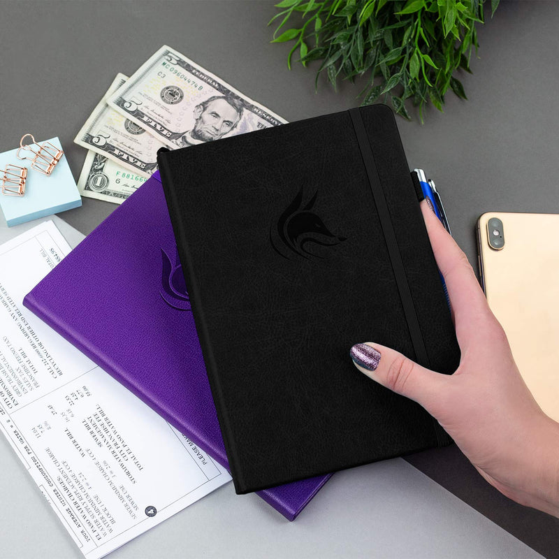 [Australia - AusPower] - Clever Fox Check Register – Deluxe Checkbook Log with Check & Transaction Registers, Bank Account Register Booklets for Personal and Work Use, A5 Hardcover - Black A5 (5.8'' x 8.3'') 