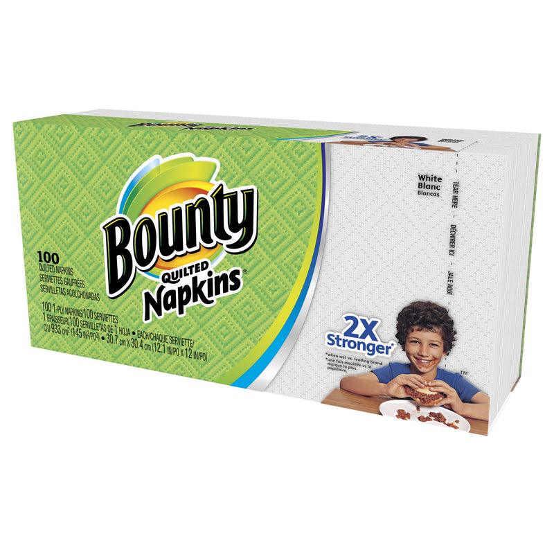 [Australia - AusPower] - Bounty Quilted Napkins, 1-Ply, 12.1In X 12In, 100/PK, White 