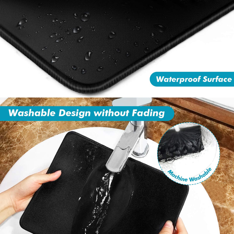 [Australia - AusPower] - 3 Mouse Pad Stitched Edges Premium-Textured Large Mouse Pads Mat Natural Non-Slip Rubber Base Mousepad for Laptop, Computer & PC, 11 x 8.7 inches, Black 3 pcs 