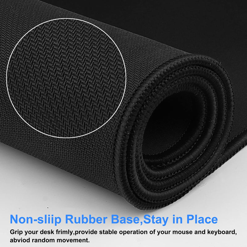 [Australia - AusPower] - Gaming Mouse Pad,Hosimoln Large Mouse Pad Size 27.5x11.8 Thickness 0.12 inches,Premium-Textured Non-Slip & Waterproof Computer Mousepad with Stitched Edges for Gaming, Office & Home-70x30 Black 70x30 Black 