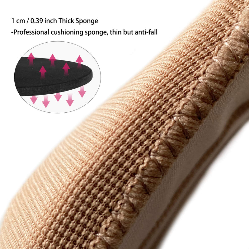 [Australia - AusPower] - DANCEYOU Dance Knee Pads Hard Sponge Volleyball Knee Brace for Big Kid Teen Adults Football Pole Dancer Workout Knee Protector M(11.8"-14.2") Tan 