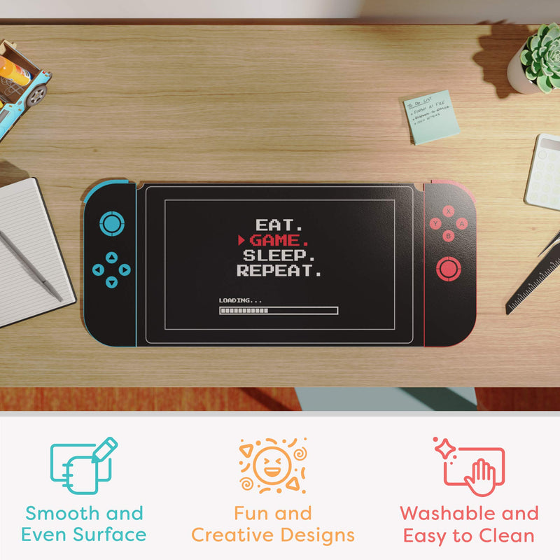 [Australia - AusPower] - Uncommon Desks Kid's Desk Mat - For Schoolwork Arts & Crafts - Fun Computer & Mouse Pad Blotter - Washable Cover - Student School Organizer - Cute Office, Home School Supplies - Game Controller Design 