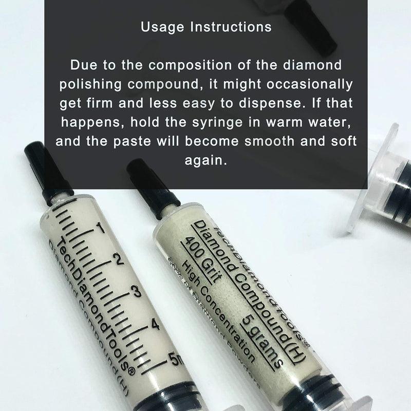 [Australia - AusPower] - TechDiamondTools Set of 3 Diamond Lapping Paste Polishing Compound 400 600 1050 Grit Lapidary Paste for Rock Glass Metal Jewelry Resin Marble with 10% of Diamond Powder USA Made 1050 600 400 grit 