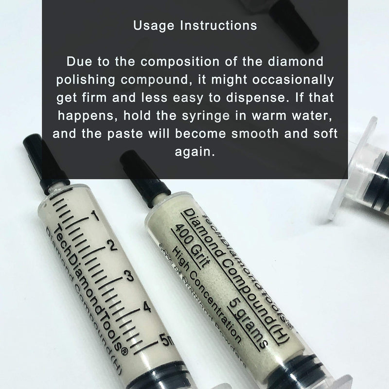 [Australia - AusPower] - TechDiamondTools Set of 3 Diamond Lapping Paste Polishing Compound 400 600 1050 Grit Lapidary Paste for Rock Glass Metal Jewelry Resin Marble with High Concentration of Diamond Powder USA Made 1050 600 400 grit 