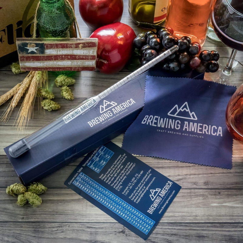 [Australia - AusPower] - American-Made Specific Gravity Hydrometer Alcohol ABV Tester - Pro Series Fermentation Testing Homebrew: Beer, Wine, Cider, Mead - Triple Scale Hydrometer by Brewing America 