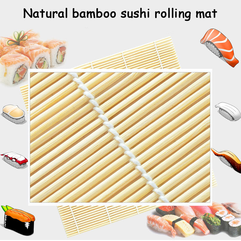 [Australia - AusPower] - Wtpncil Bamboo Sushi Rolling Mat, Natural Bamboo Sushi making kit, 2 PCS Sushi Rolling Mats 8.26 