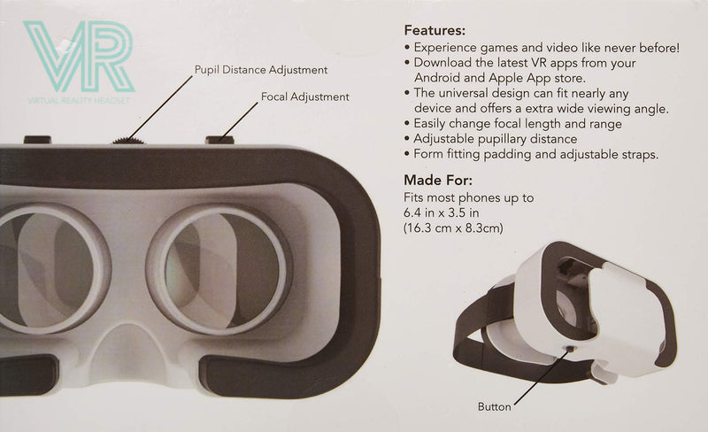 [Australia - AusPower] - Gems Smartphone White Virtual Reality Vr Adjustable Headset 
