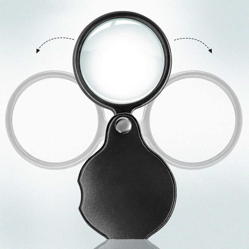 [Australia - AusPower] - Wapodeai 2pcs 10x Small Pocket Magnify Glass Premium Folding Mini Magnifying Glass with Rotating Protective Sheath, Apply to Reading, Science, Jewelry, Hobbies, Books, 1.96in 
