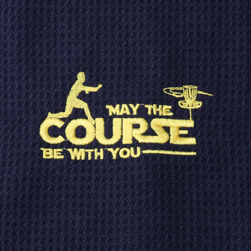 [Australia - AusPower] - ZJXHPO Disc Golf Towel May The Course Be with You Embroidered Golf Towel Gift Disc Golf Lover Towel with Clip (May Course) May Course 