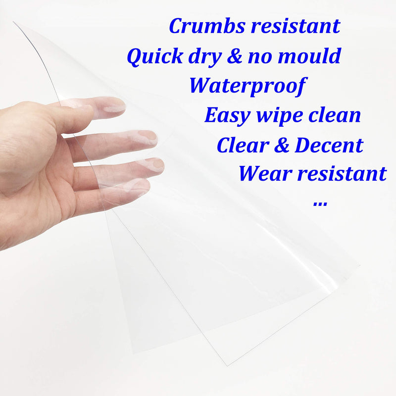 [Australia - AusPower] - 2 Pcs Clear Placemats Transparent Wipe Clean Plastic Placemats Set of 2 Clear Placemat for Kitchen Dinner Table Place Mats Dining Placemats Plastic Waterproof, Wipeable Coffee Table Cover, Cutable 