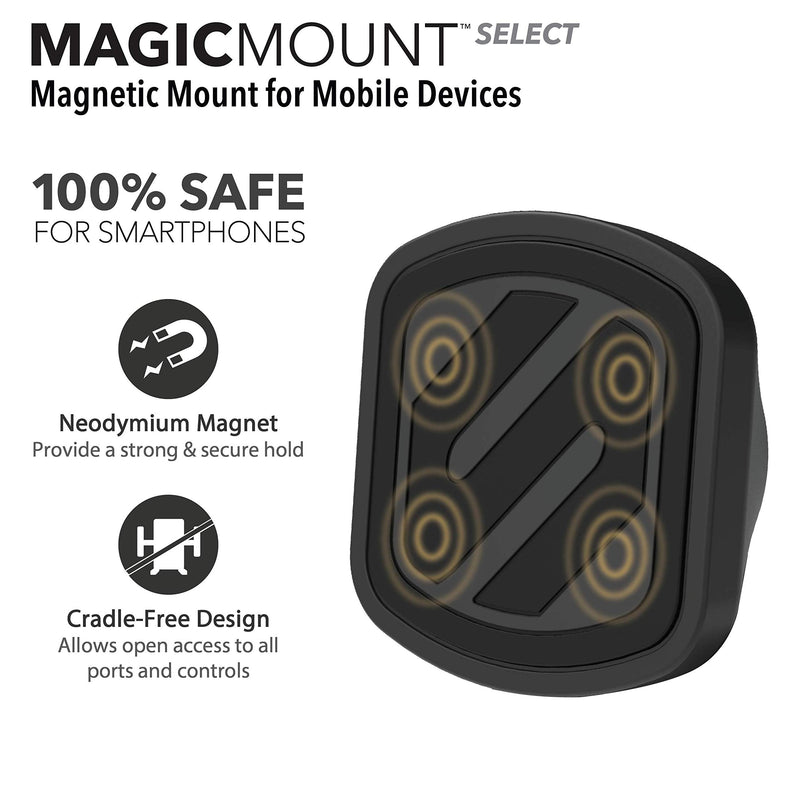 [Australia - AusPower] - SCOSCHE MMWSM-2PKXCES0 MagicMount Select Magnetic Phone, GPS Suction Cup Mount for Car, Home or Office, Black (Pack of 2) 2 Pack Suction 