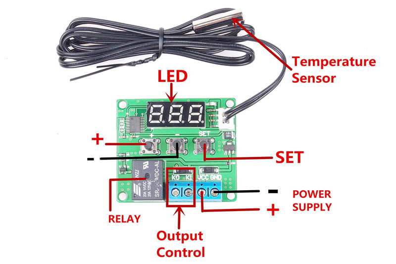 [Australia - AusPower] - KNACRO -50 ℃ ~ + 125℃ Digital Display Temperature Control, Precision Temperature Controller, Temperature Control switches, Miniature Thermal Control Plate DC 24V Green Led 
