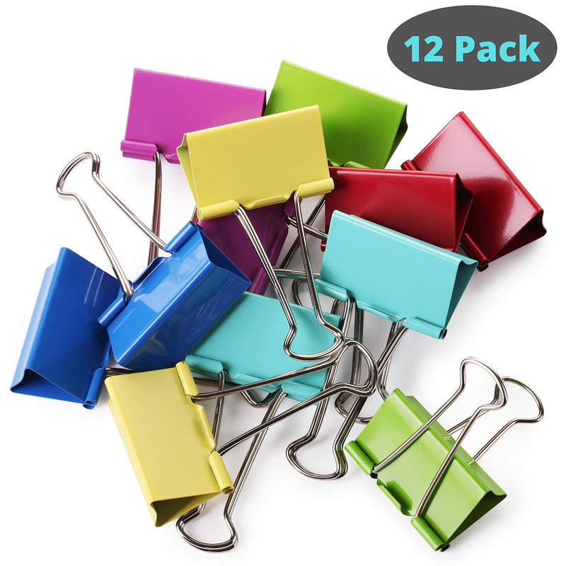 [Australia - AusPower] - Mr. Pen- Extra Large Binder Clips, 2 Inch, 12 Pack, Assorted Color, Binder Clips Extra Large, Big Binder Clips, Large Paper Clip, Large Paper Clamps, Binder Clamps, Large Binder Clips, Large Clip 