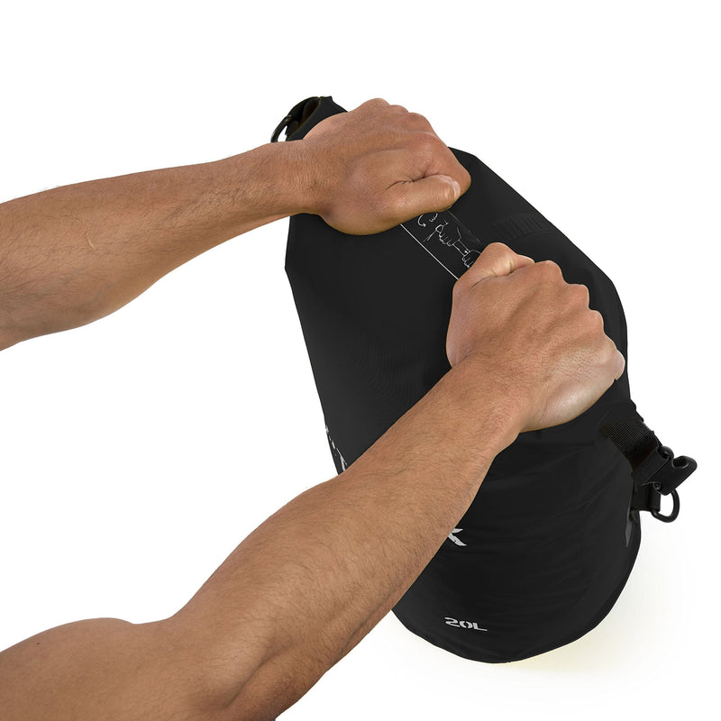 [Australia - AusPower] - Earth Pak -Waterproof Dry Bag - Roll Top Dry Compression Sack Keeps Gear Dry for Kayaking, Beach, Rafting, Boating, Hiking, Camping and Fishing with Waterproof Phone Case 10L Black 