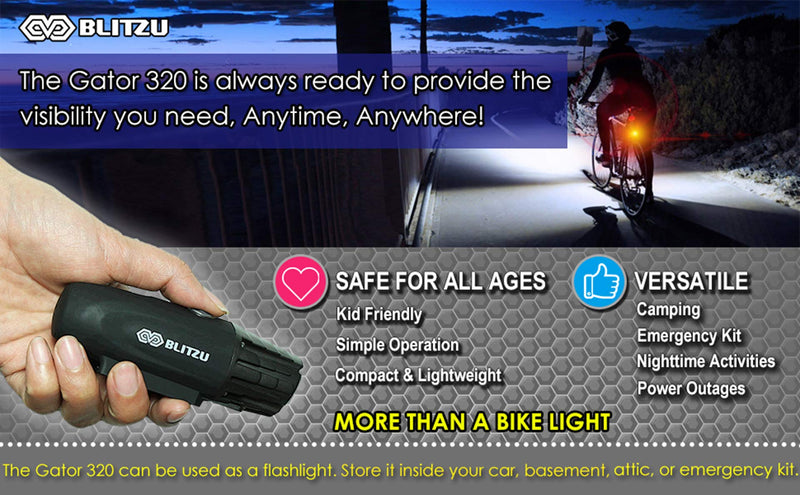 [Australia - AusPower] - BLITZU Bike Lights Front and Back, Bicycle Accessories for Night Riding, Cycling. Reflectors Powerful Headlight and Taillight Rear LED Safety Light Set for Men, Women, Adult Mountain Bikes. 